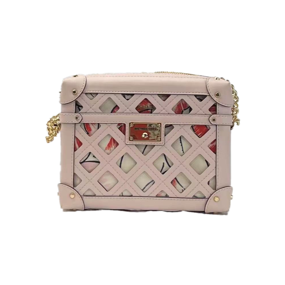 Michael Kors Theodora 35T1G2TC5Y Small Zip Trunk MK Leather Crossbody Bag Powder Blush Michael Kors Theodora 35T1G2TC5Y Small Zip Trunk MK Leather Crossbody Bag Powder Blush